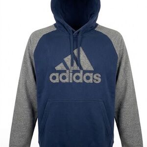 Adidas Men's Navy and Heather Gray Hoodie
